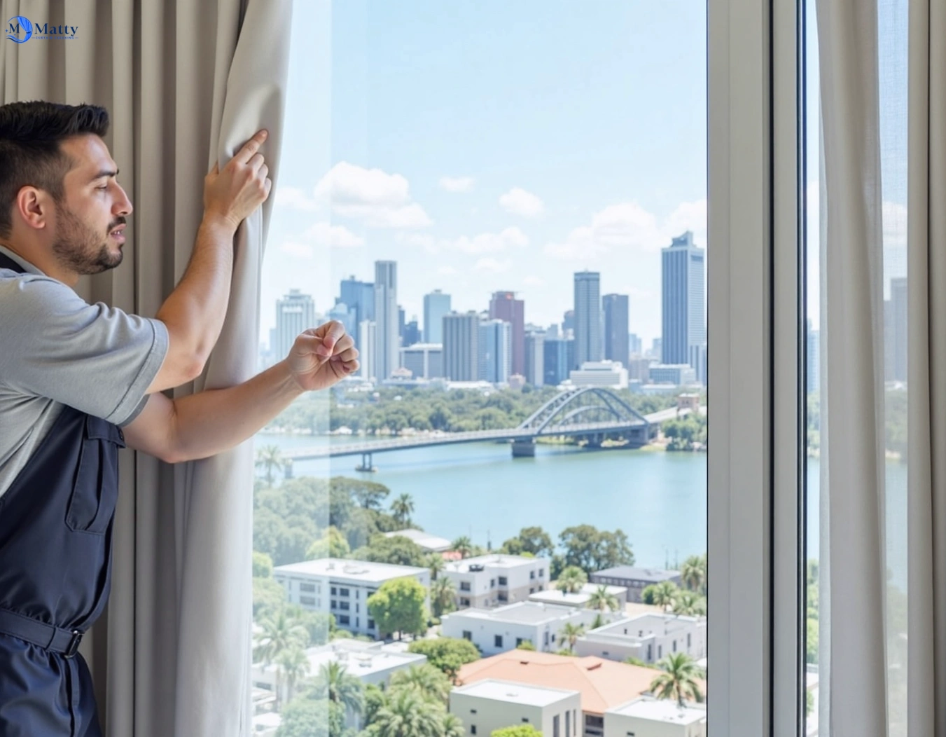 Professional curtain steam cleaning service palm-beach-nsw QLD by Matty Curtain Cleaning